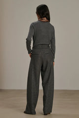 Pantalone in lana cotta oversize