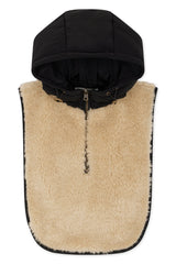 Cappuccio/gilet in eco fur reversibile