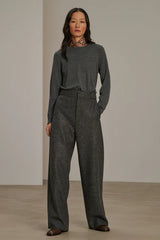 Pantalone in lana cotta oversize