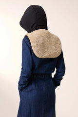 Cappuccio/gilet in eco fur reversibile