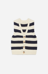 Gilet in lana merino a righe