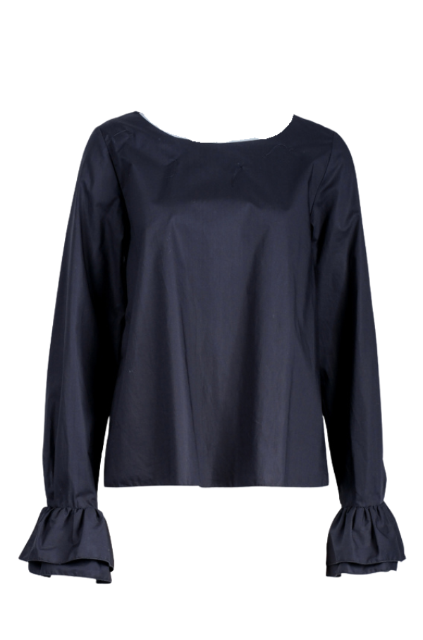 Blusa in cotone taglio a trapezio