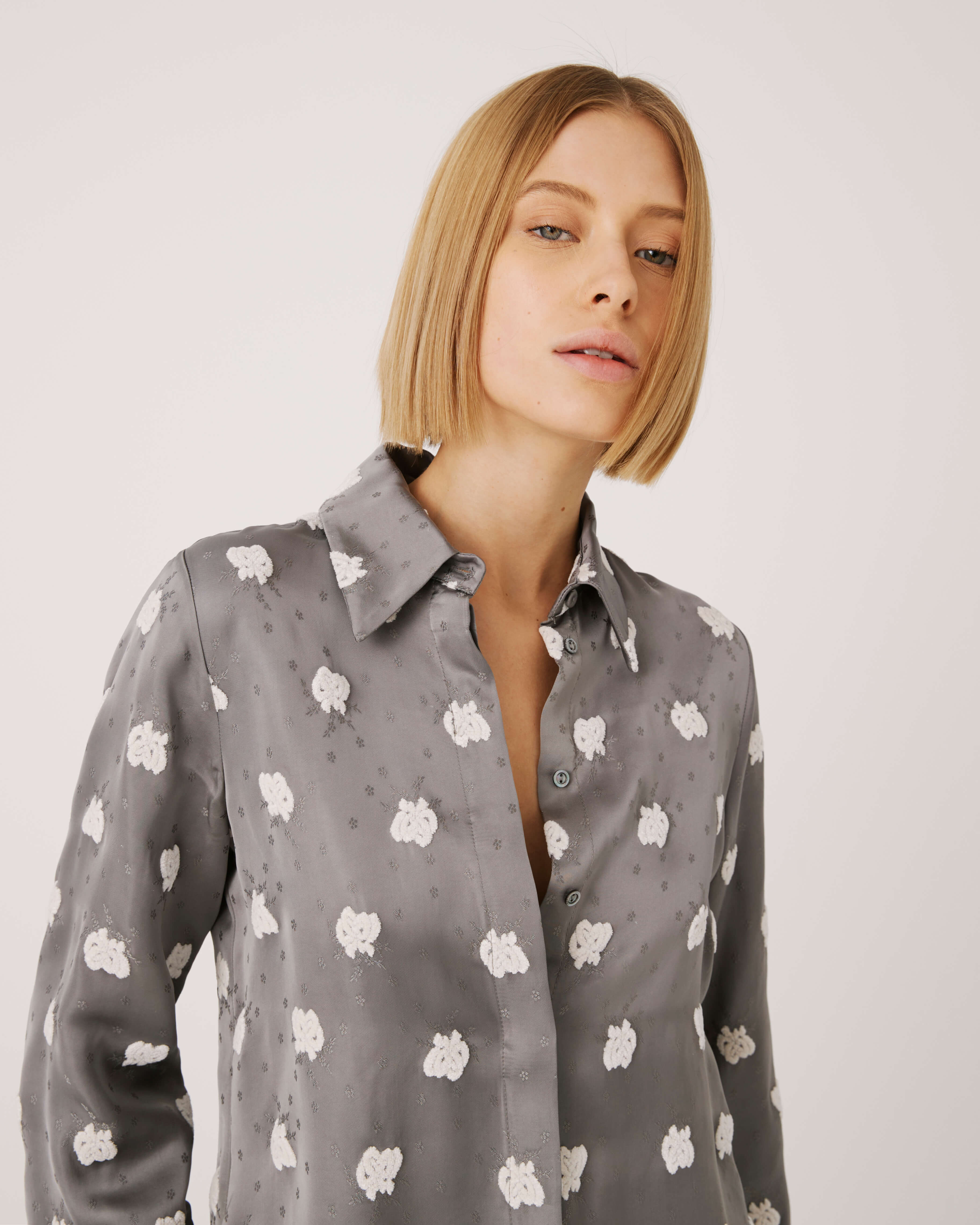 Camicia in viscosa jacquard