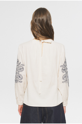 Blusa in cotone con ricami